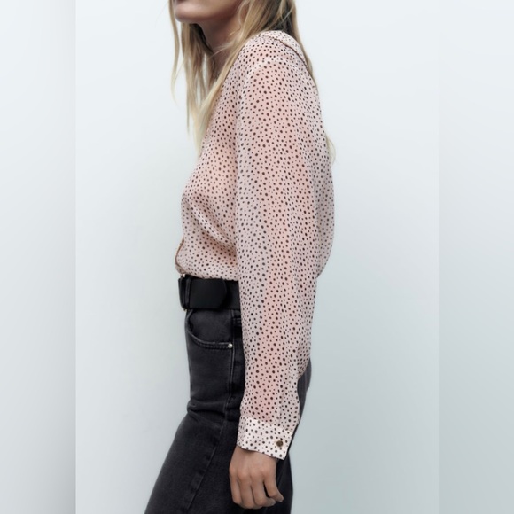 ZARA POLKA DOT PRINT SHIRT - Picture 5 of 7